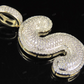 1.4" 0.80 CTW 10K Gold Natural Diamond Initial S Letter Pendant CustomDiamJewel