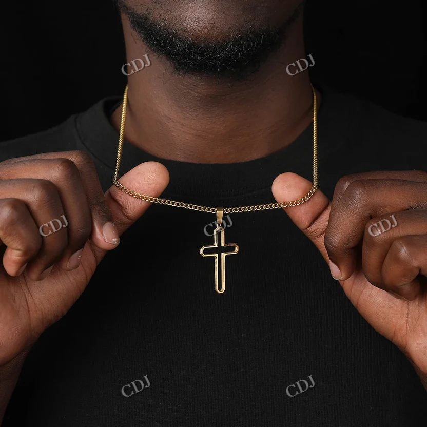 High Quality Gold Cross Design Hip Hop Pendant For Men hip hop jewelry CustomDiamJewel