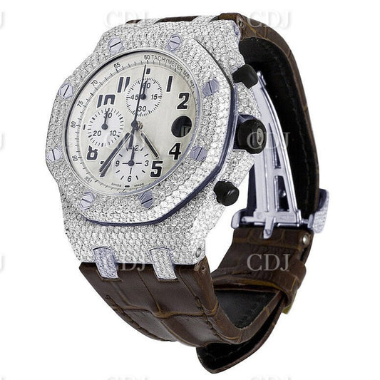 Hip Hop Iced Out Lab Grown Diamond Watch customdiamjewel