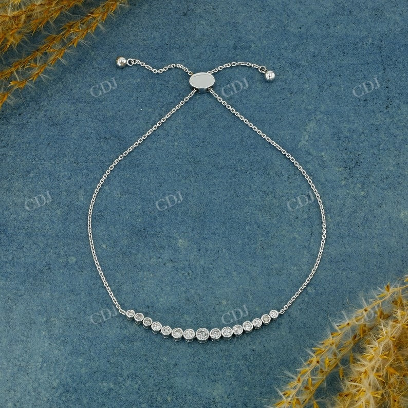 0.48CT Bezel Set Bolo Chain Natural Diamond Bracelet Bezel Set Bracelet customdiamjewel   