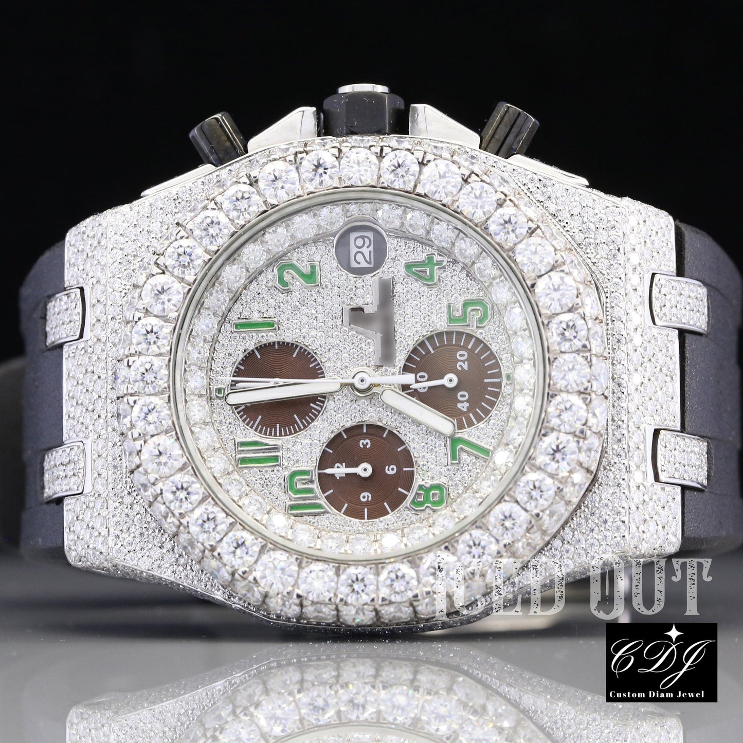Luxury Buss Down Automatic Watch Stainless Steel Unisex Watch customdiamjewel
