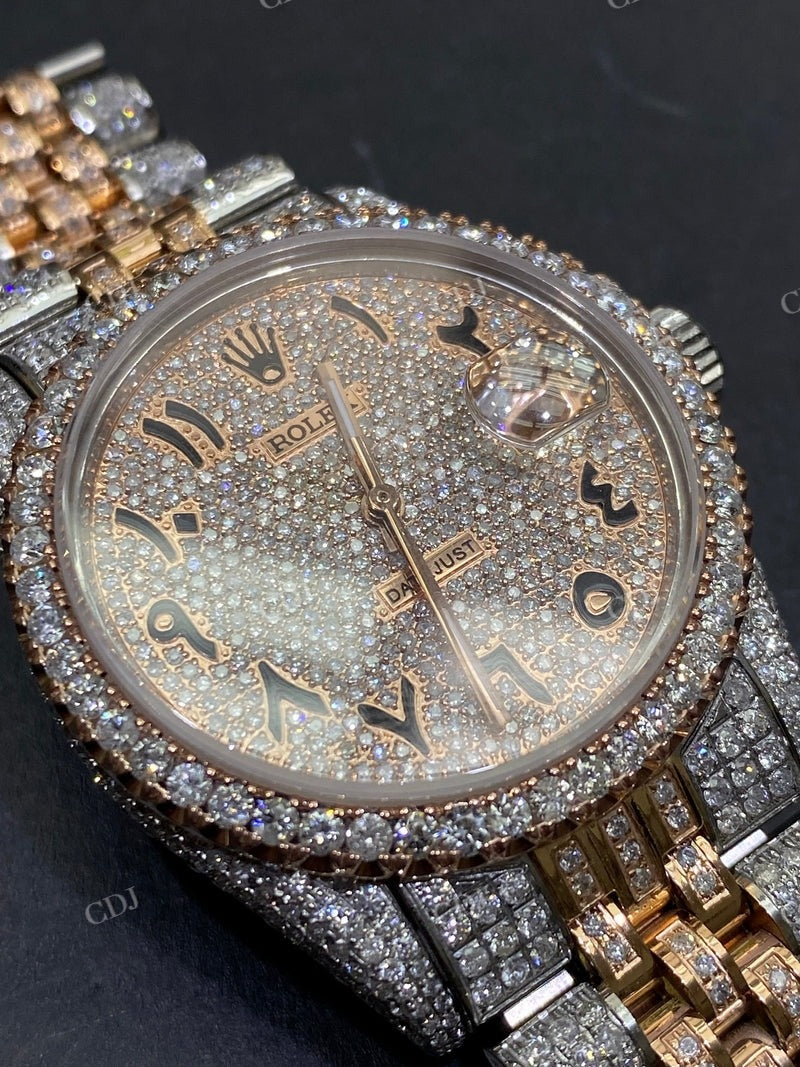 Hip Hop Style Men's Moissanite Rolex Watch customdiamjewel