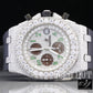Iced Out Chrono Automatic Moissanite Silicon Belt Watch For Men customdiamjewel