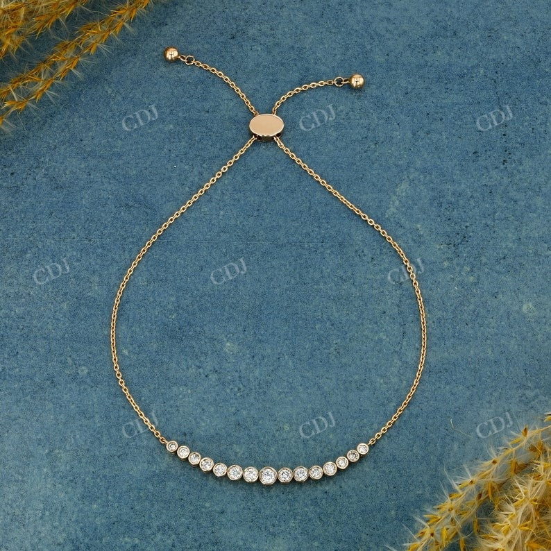 0.48CT Bezel Set Bolo Chain Natural Diamond Bracelet Bezel Set Bracelet customdiamjewel   