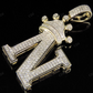 Initial Letter 'N' Diamond Crown Pendant 10K Gold CustomDiamJewel