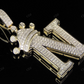 Initial Letter 'N' Diamond Crown Pendant 10K Gold CustomDiamJewel