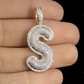 1.4" 0.80 CTW 10K Gold Natural Diamond Initial S Letter Pendant CustomDiamJewel