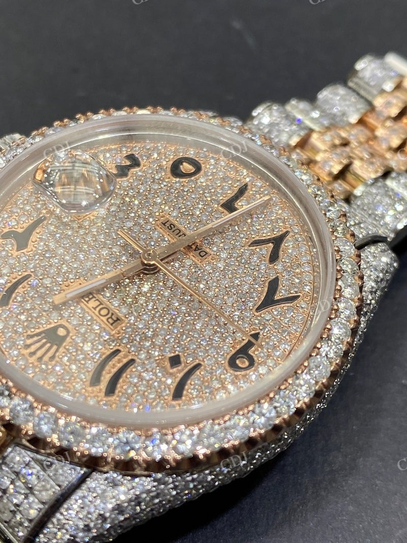 Hip Hop Style Men's Moissanite Rolex Watch customdiamjewel