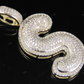1.4" 0.80 CTW 10K Gold Natural Diamond Initial S Letter Pendant CustomDiamJewel