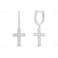 Luxury Cross Moissanite Diamond Huggie Earring CustomDiamJewel