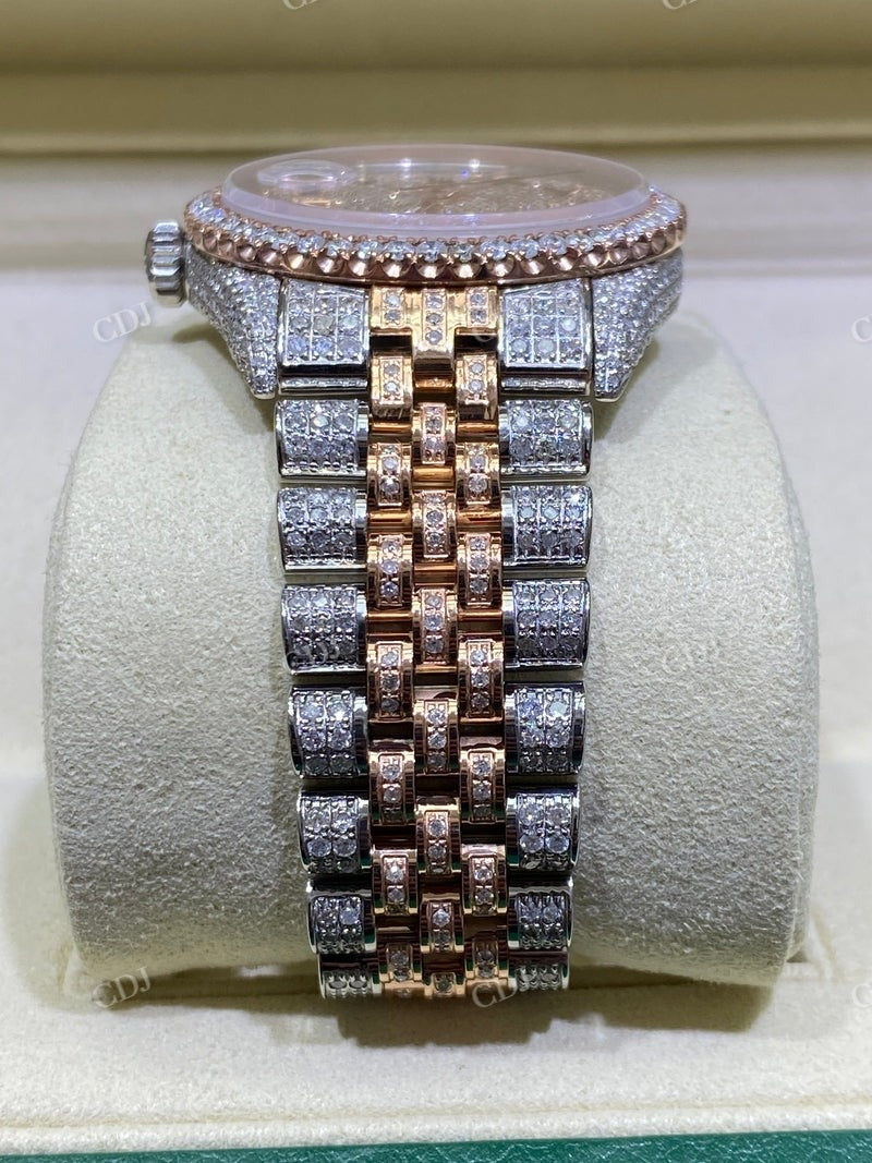 Hip Hop Style Men's Moissanite Rolex Watch customdiamjewel