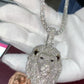 Cluster Diamond Set Lion Face Tennis Necklace Pendant For Men hip hop jewelry CustomDiamJewel   