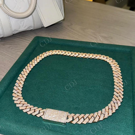 Sterling Silver Iced Out Cuban Link Chain hip hop jewelry CustomDiamJewel   