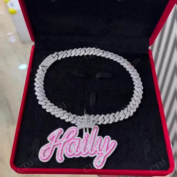 Two Tone Diamond Hip Hop Pendant Chain Necklace hip hop jewelry CustomDiamJewel   