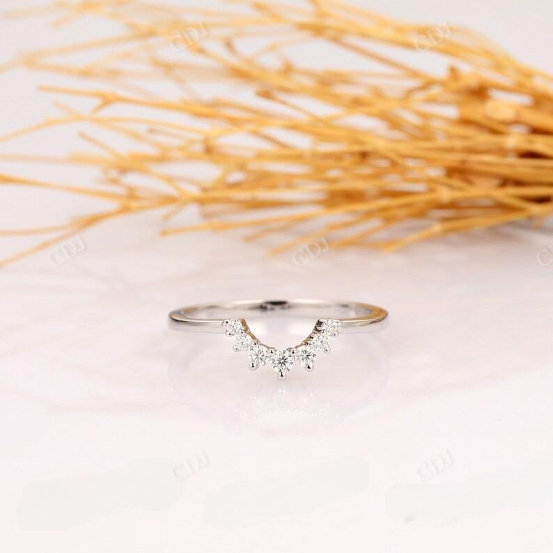 0.14CTW White Gold Lab Grown Diamond Curved Wedding Band  customdiamjewel   