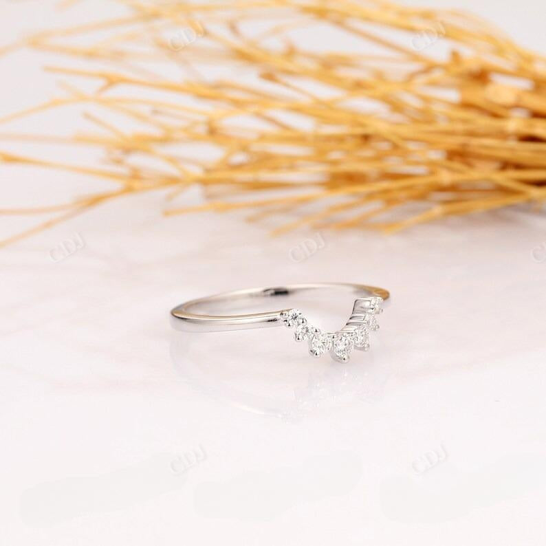 0.14CTW Natural Round Diamond U Shape Wedding Band  customdiamjewel   