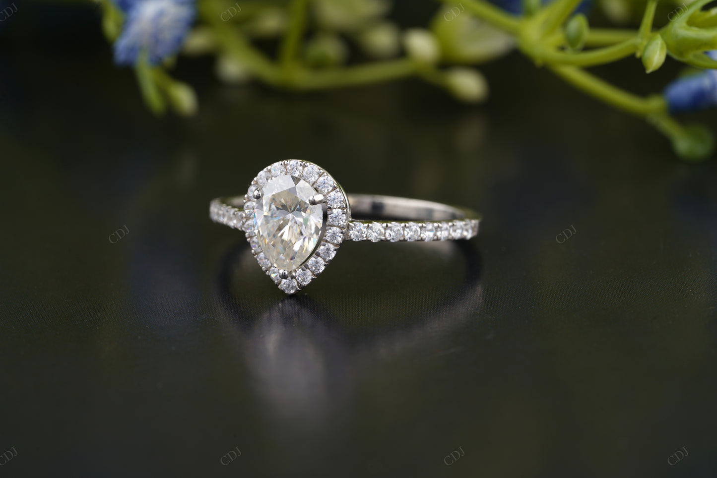 Lab-Grown Diamond Floral Halo Ring