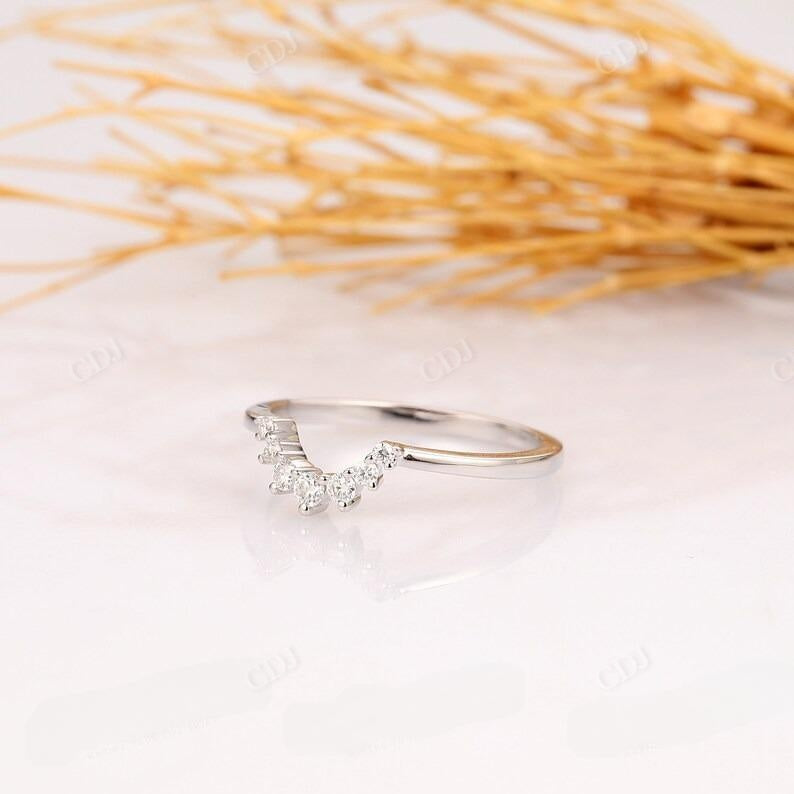 0.14CTW White Gold Lab Grown Diamond Curved Wedding Band  customdiamjewel   