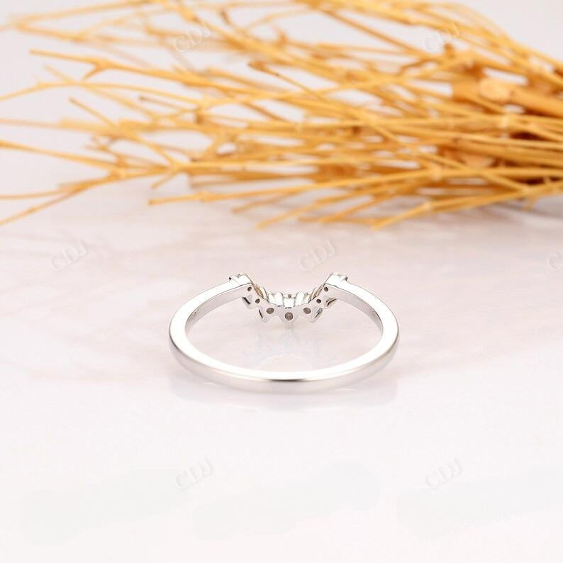 0.14CTW White Gold Lab Grown Diamond Curved Wedding Band  customdiamjewel   