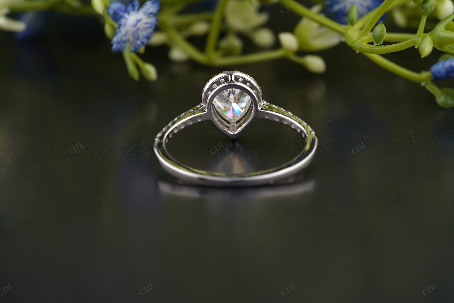 Lab-Grown Diamond Floral Halo Ring