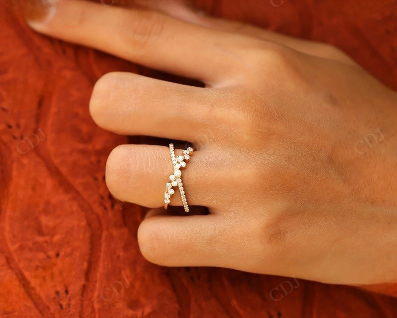 Criss Cross 0.49CTW Lab grown Diamond wedding band  customdiamjewel   