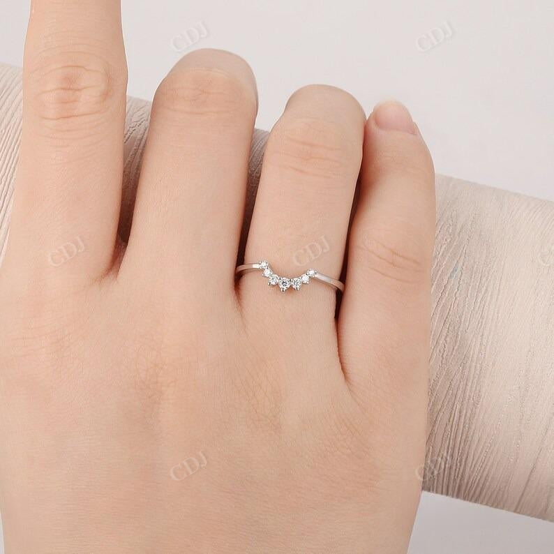0.14CTW White Gold Lab Grown Diamond Curved Wedding Band  customdiamjewel   