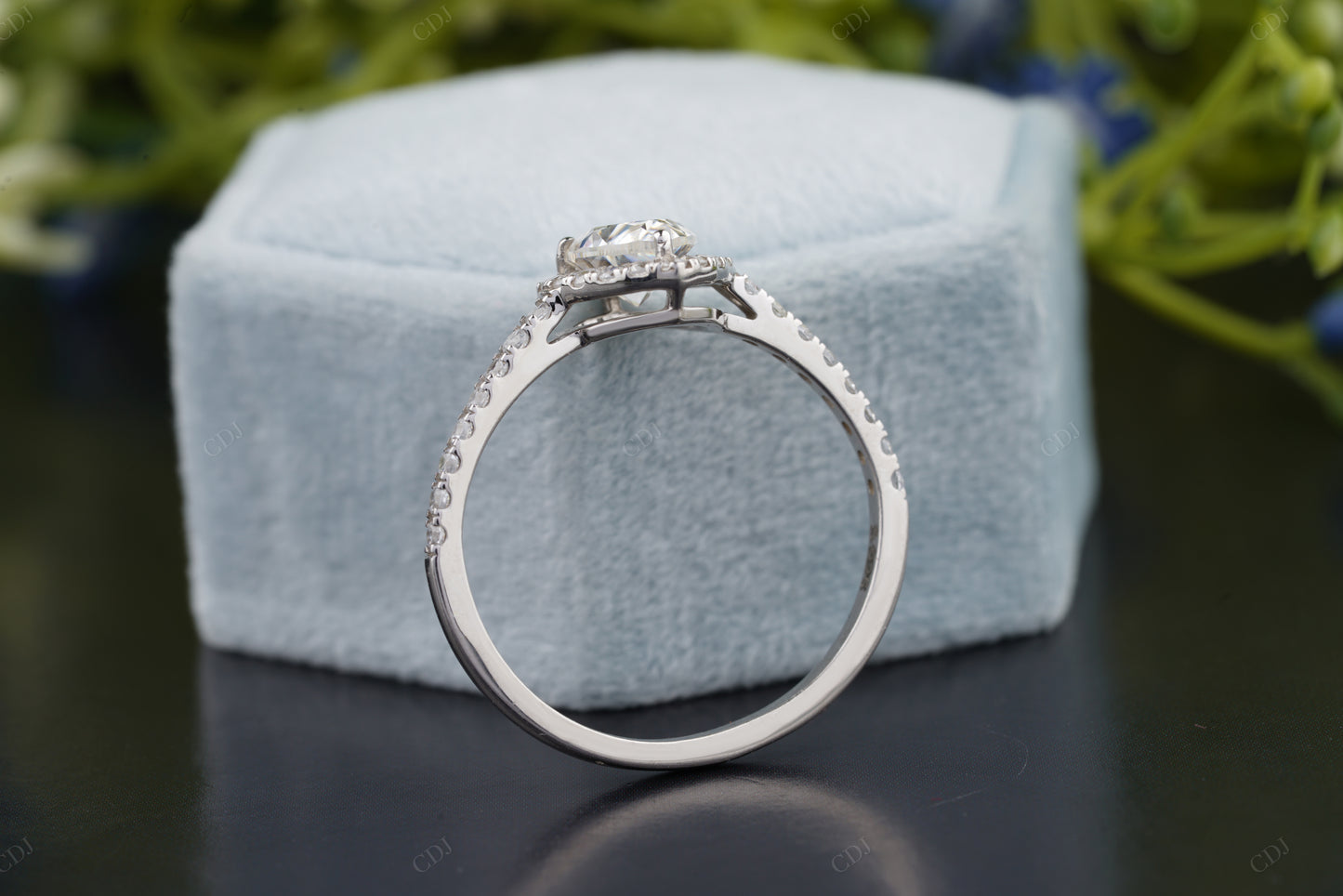 Lab-Grown Diamond Floral Halo Ring