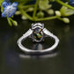 Oval Gray Moissanite Trillion Side Stone Ring