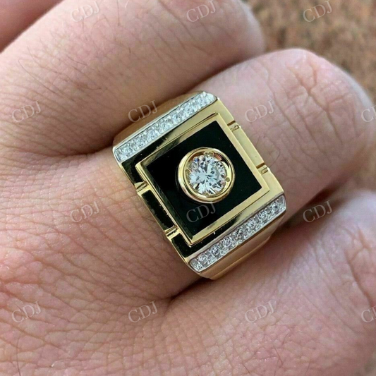 Men's 14k Solid Gold Diamond Ring  customdiamjewel   