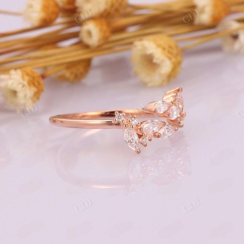 0.53CTW Vintage Lab Grown Diamond Leaf Wedding Band  customdiamjewel   