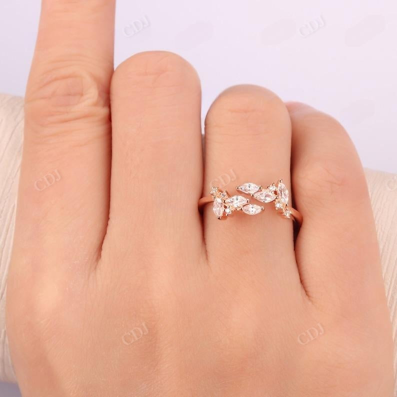 0.53CTW Vintage Lab Grown Diamond Leaf Wedding Band  customdiamjewel   