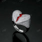 Hip Hop Moissanite Iced Out Heart Shape Ring  CustomDiamJewel   