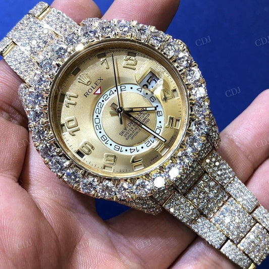 Hip Hop Rolex Diamond Luxury Moissanite Bezel Watch customdiamjewel