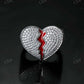 Hip Hop Moissanite Iced Out Heart Shape Ring  CustomDiamJewel   