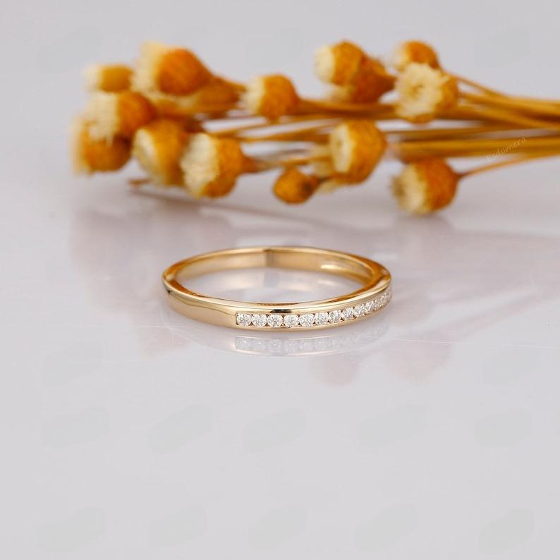 0.16CTW Channel Set Lab Grown Diamond Stackable Ring  customdiamjewel   