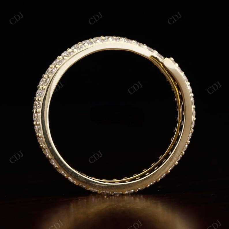 1.00CT Round Cut Real Diamond Spiral Wedding Band  customdiamjewel   
