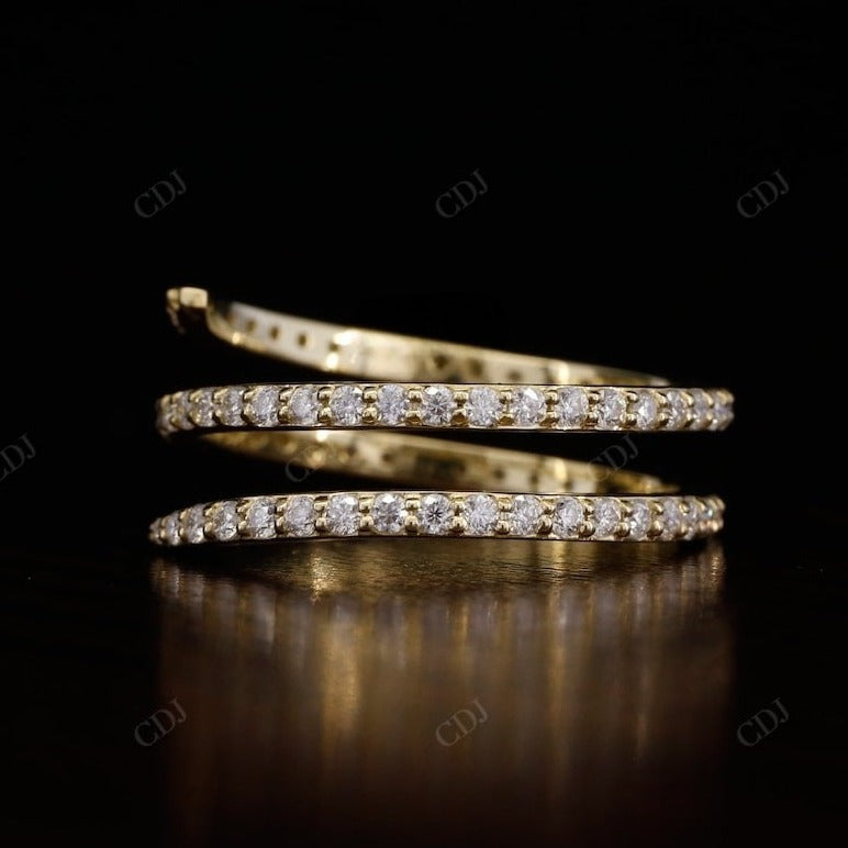 1.00CT Round Cut Real Diamond Spiral Wedding Band  customdiamjewel 10 KT Solid Gold Yellow Gold VVS-EF