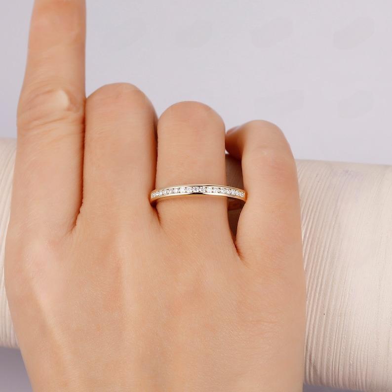 0.16CTW Channel Set Lab Grown Diamond Stackable Ring  customdiamjewel   