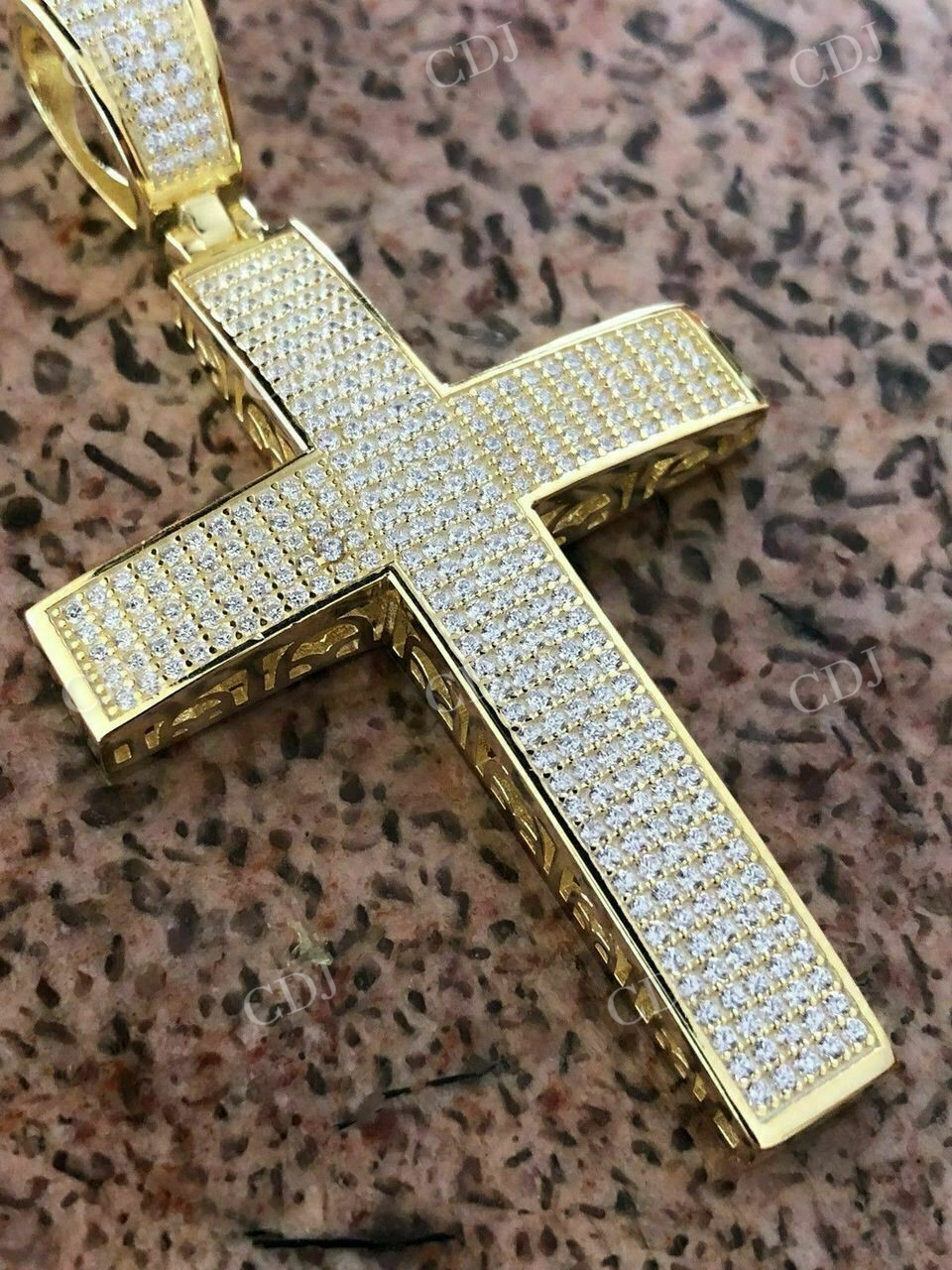 Solid 925 Silver Large Cross Men’s Pendant  customdiamjewel   