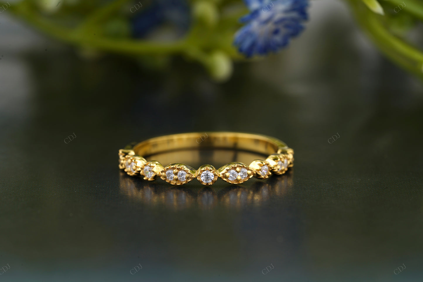 Pavé Lab-Grown Diamond Gold Band