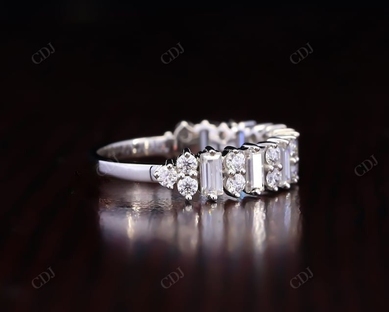 1.54CT Baguette and Round Natural Diamond Wedding Band  customdiamjewel   