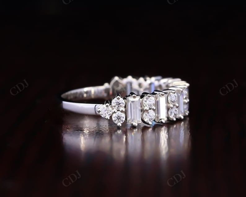 Baguette and Round 1.54CTW Lab grown diamond Wedding Band  customdiamjewel   
