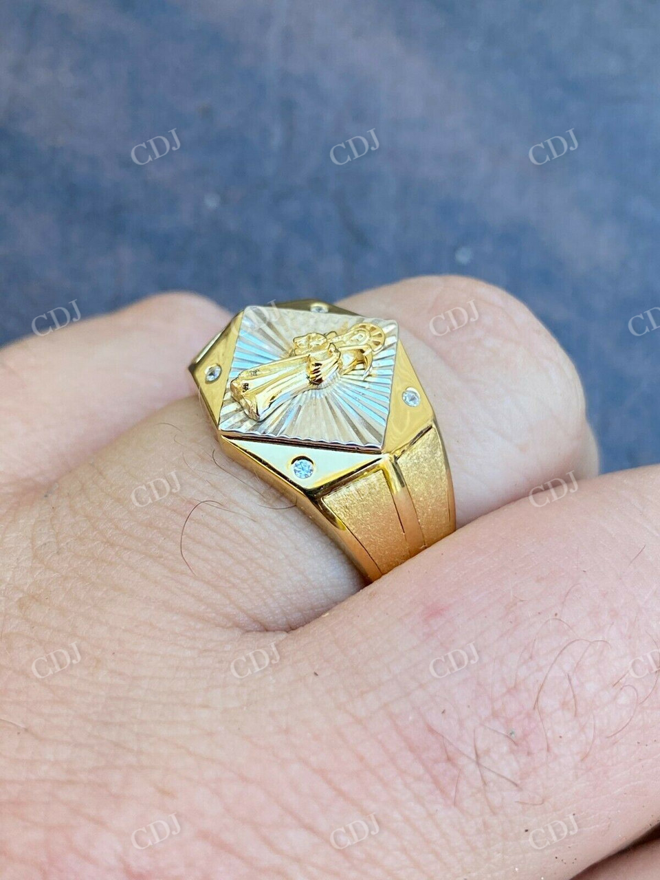 Antique Grim Reaper Santa Muerte Ring  customdiamjewel   