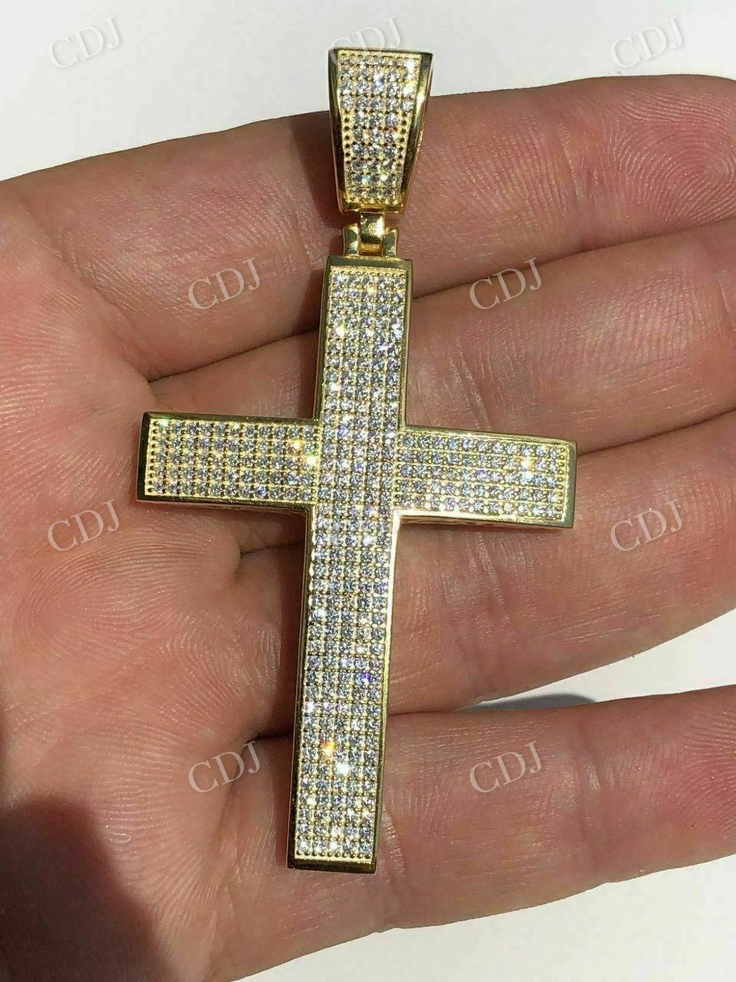 Solid 925 Silver Large Cross Men’s Pendant  customdiamjewel   