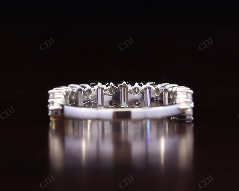 1.54CT Baguette and Round Natural Diamond Wedding Band  customdiamjewel   