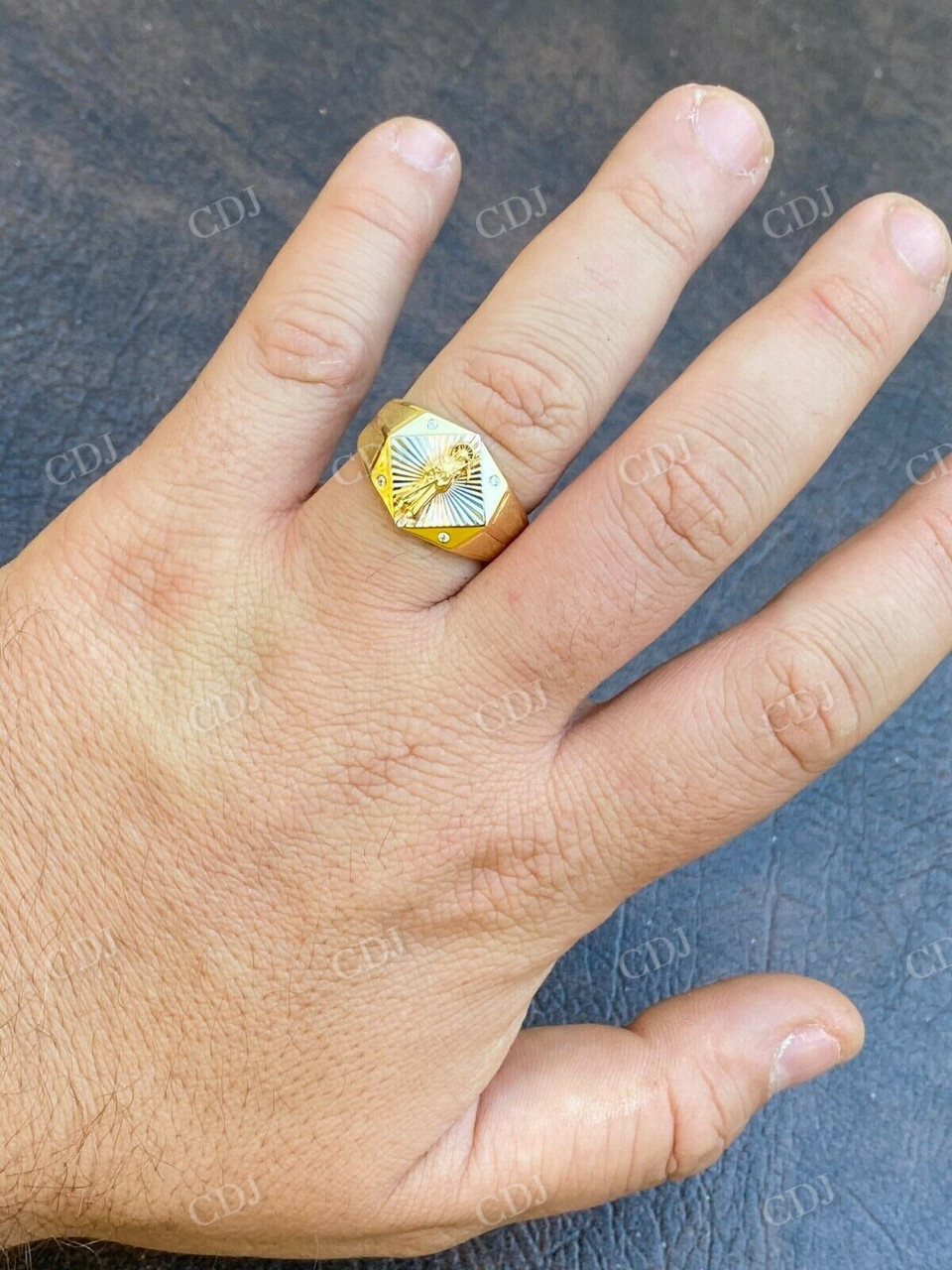 Antique Grim Reaper Santa Muerte Ring  customdiamjewel   