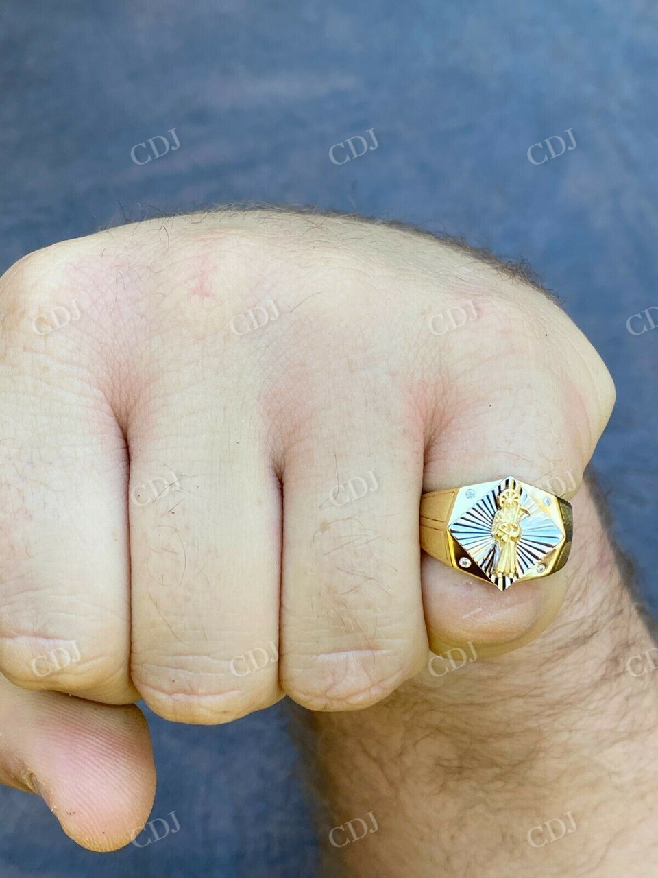 Antique Grim Reaper Santa Muerte Ring  customdiamjewel   