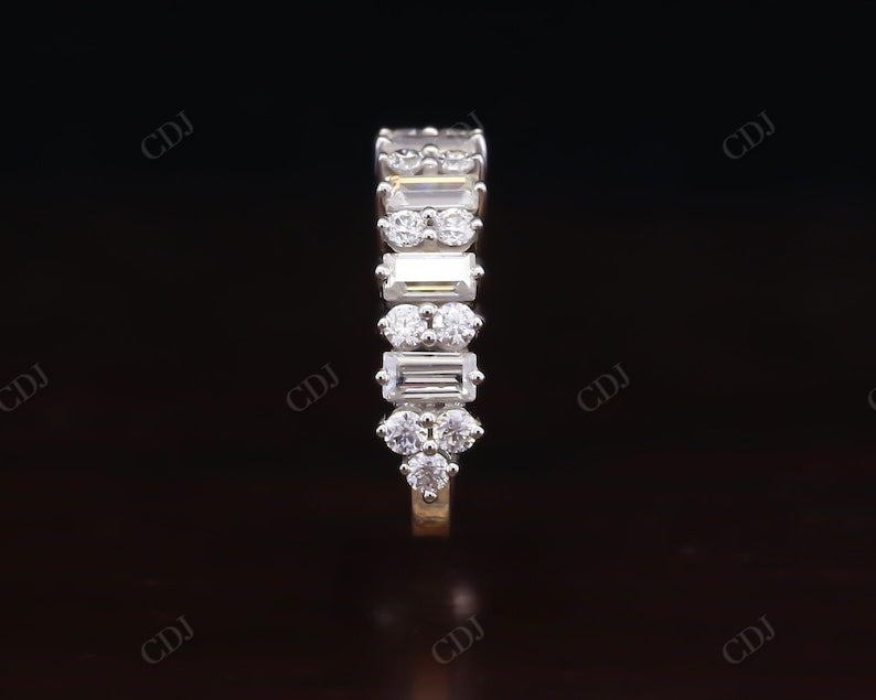 1.54CT Baguette and Round Natural Diamond Wedding Band  customdiamjewel   