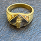 Antique Grim Reaper Santa Muerte Ring  customdiamjewel   