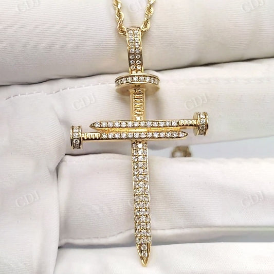 Hip Hop Moissanite Cross Pendant  CustomDiamJewel   